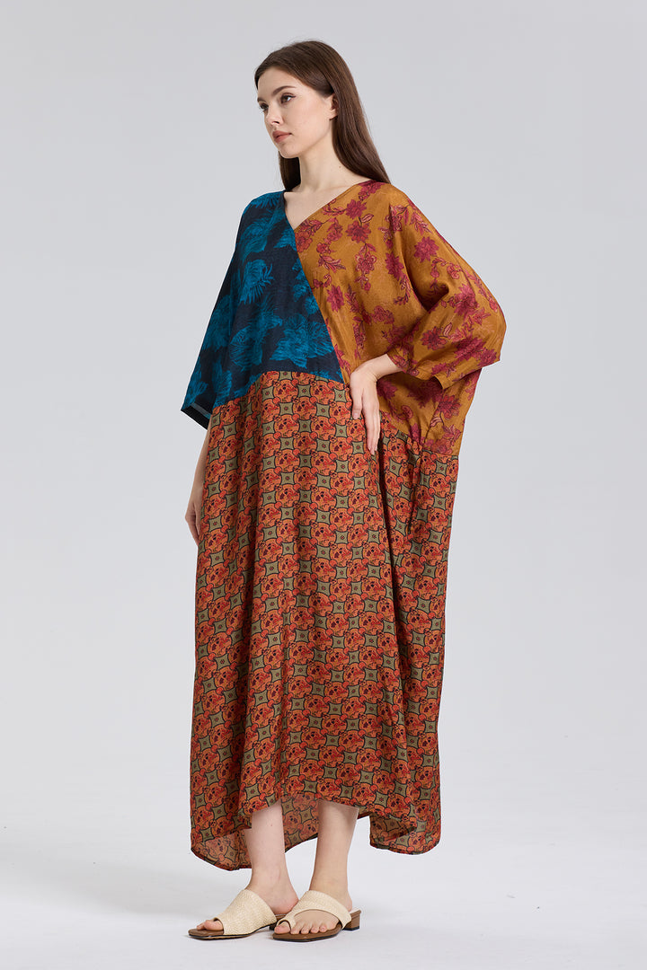 Navajo Splice Vintage print Maxi Dress