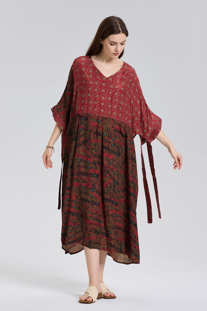 Massia Retro Print Maxi Dress