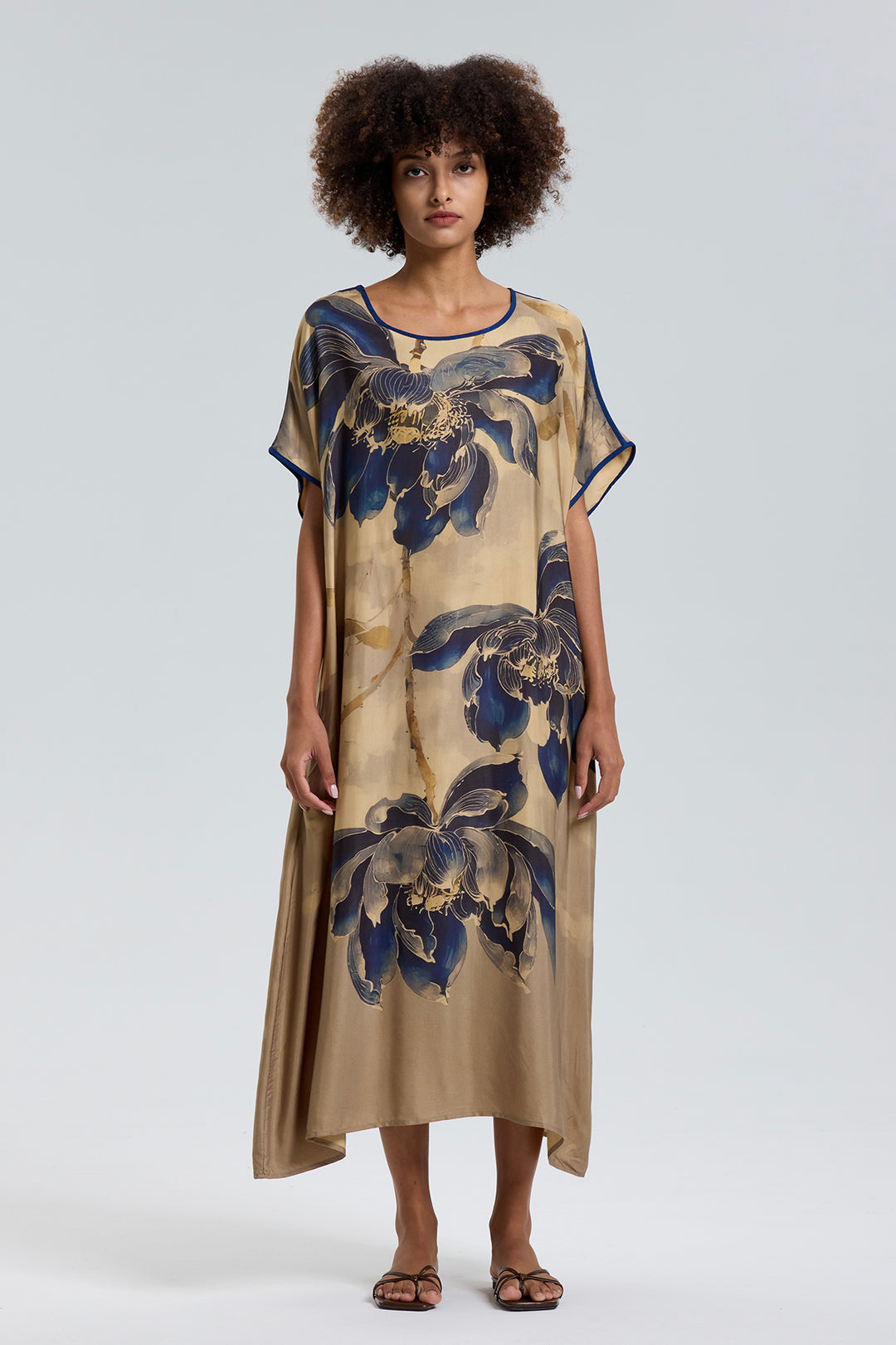 Jeanne Short Sleeve Retro Print Dress