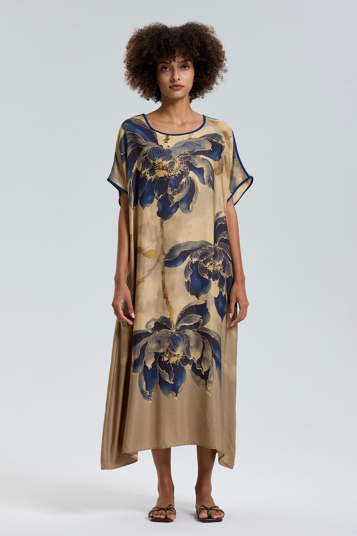 Jeanne Short Sleeve Retro Print Dress