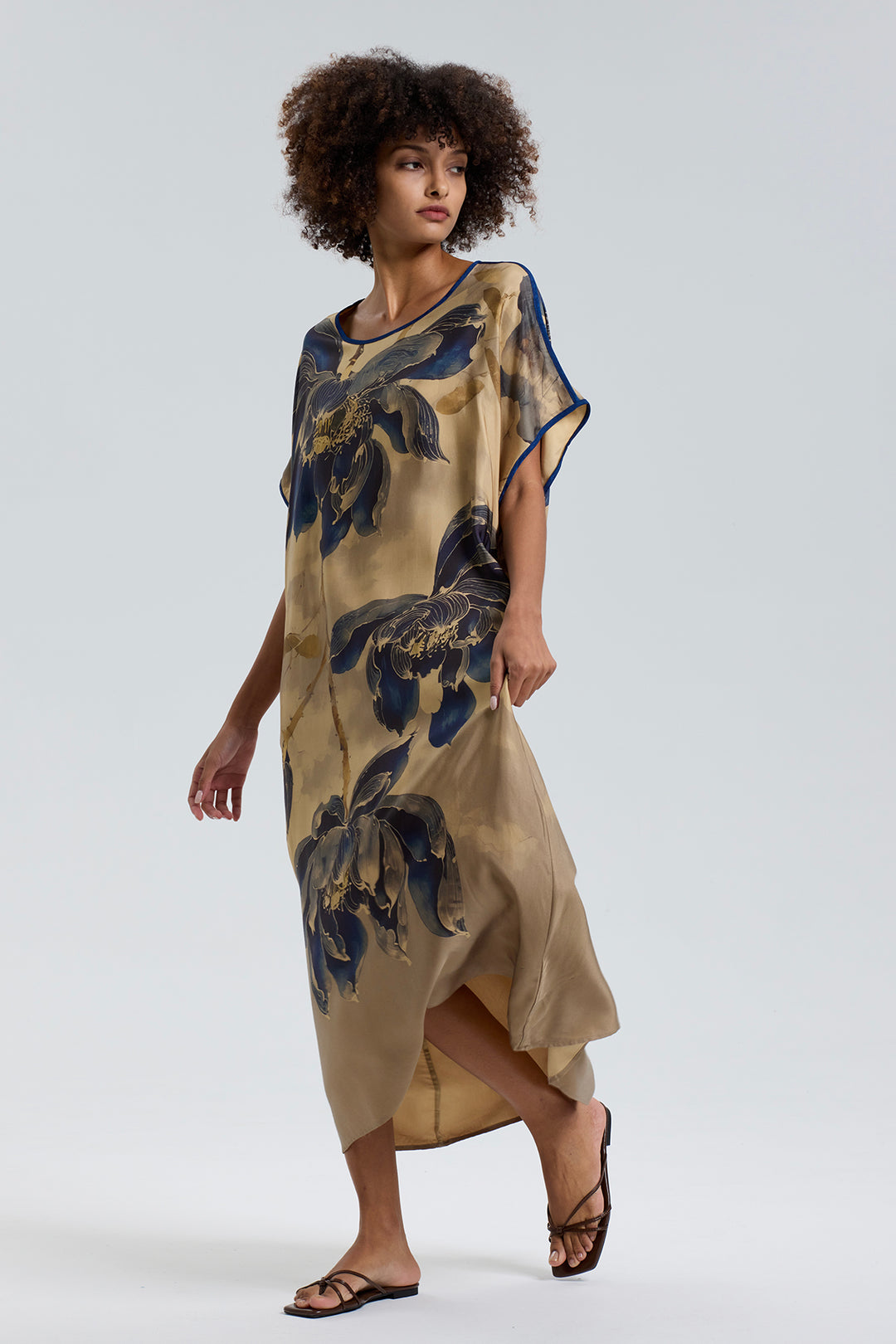 Jeanne Short Sleeve Retro Print Dress