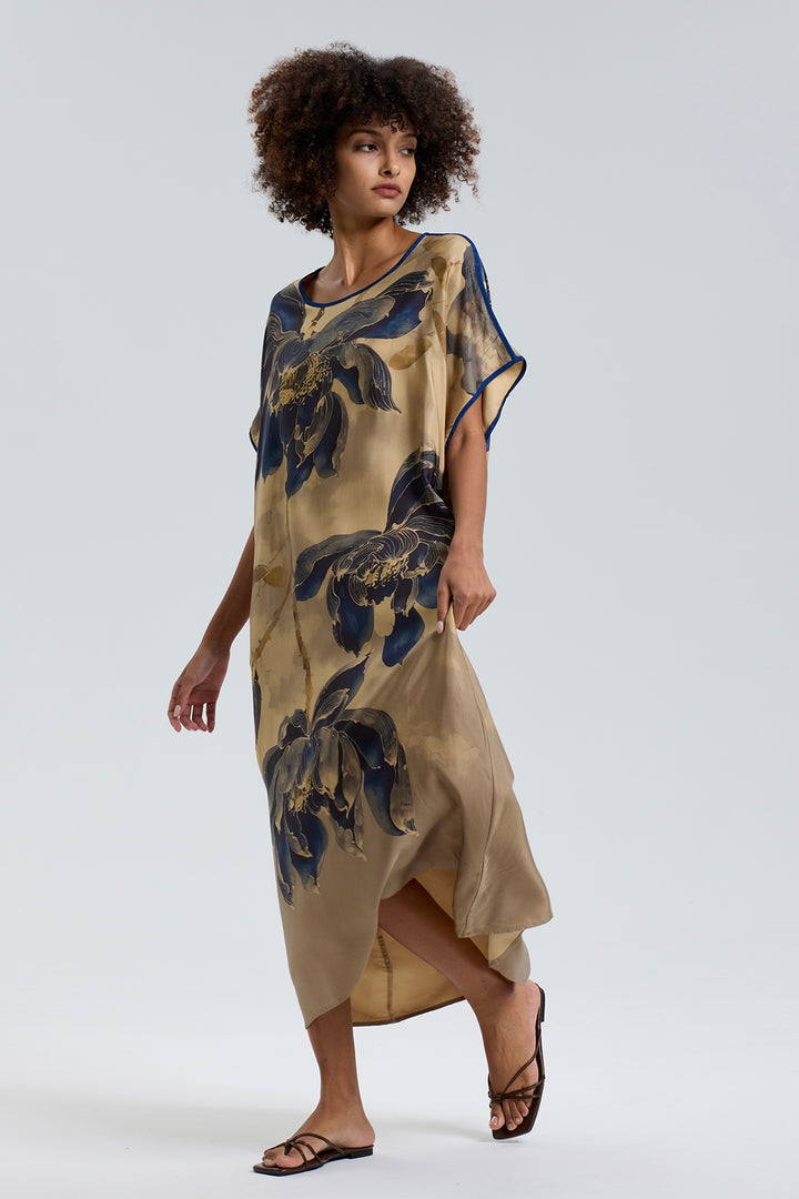 Jeanne Short Sleeve Retro Print Dress