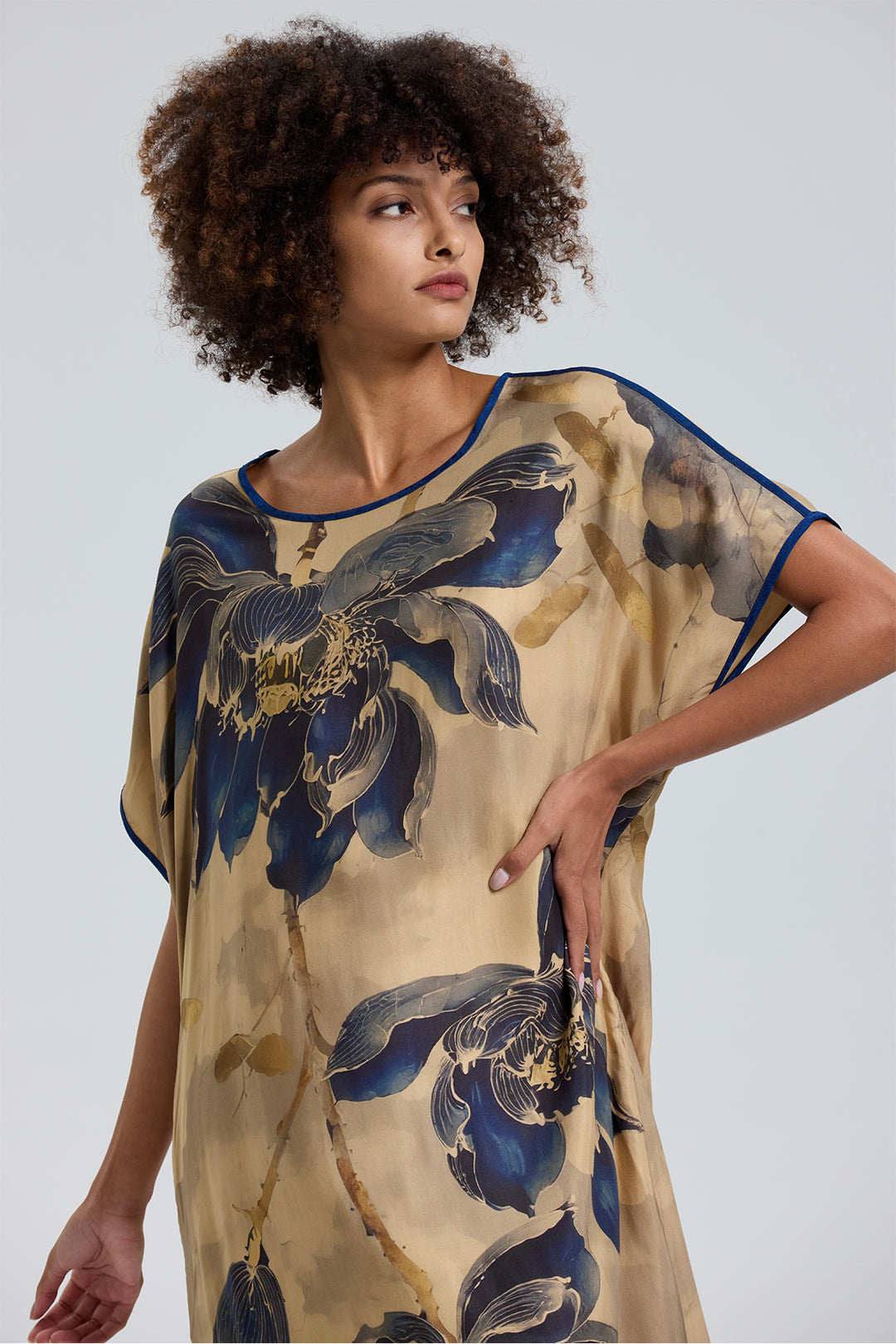 Jeanne Short Sleeve Retro Print Dress