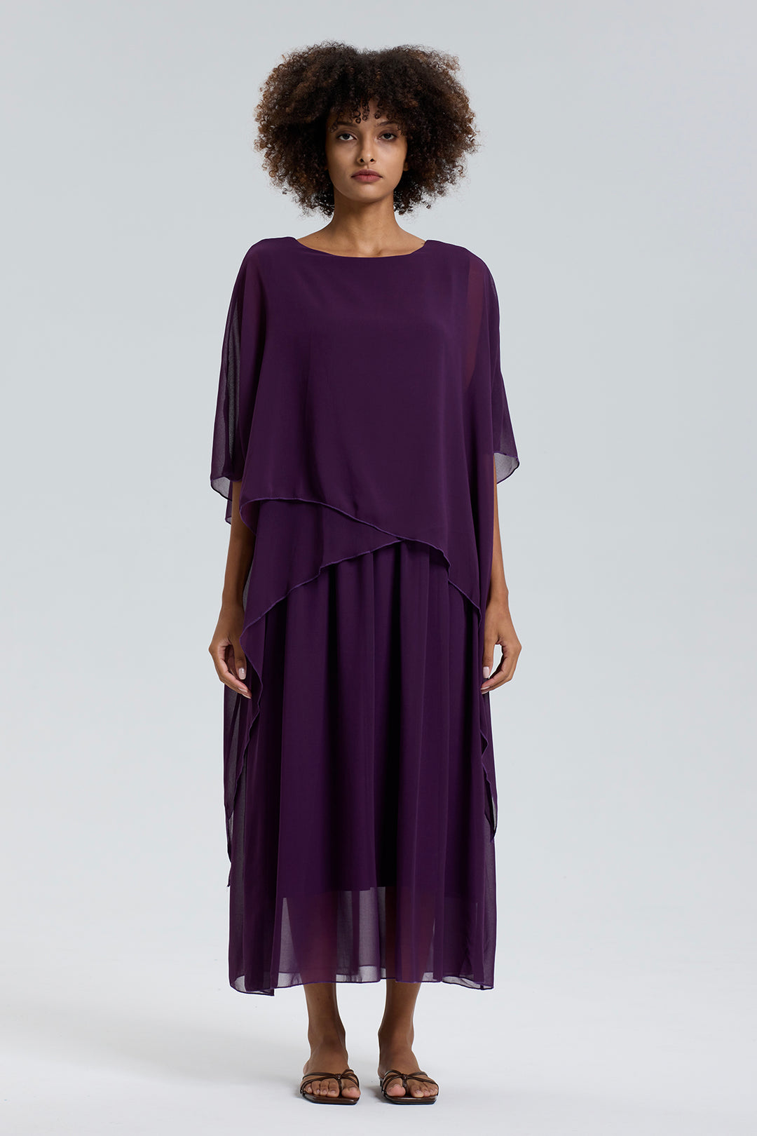 Short Sleeve Solid Casual Silk Dress