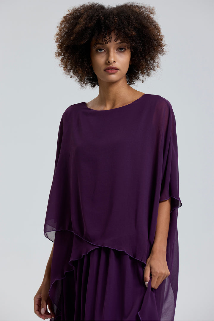 Short Sleeve Solid Casual Silk Dress