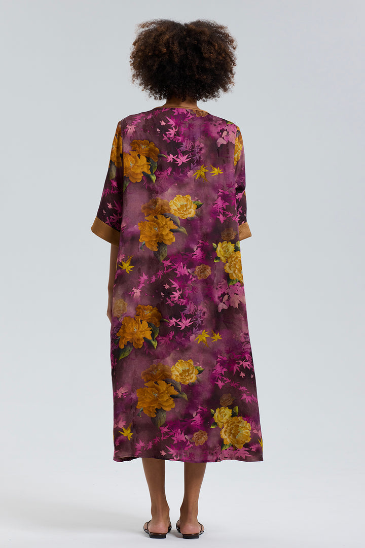 ARES RETRO DESIGN ELEGANT JACQUARD MAXI DRESS