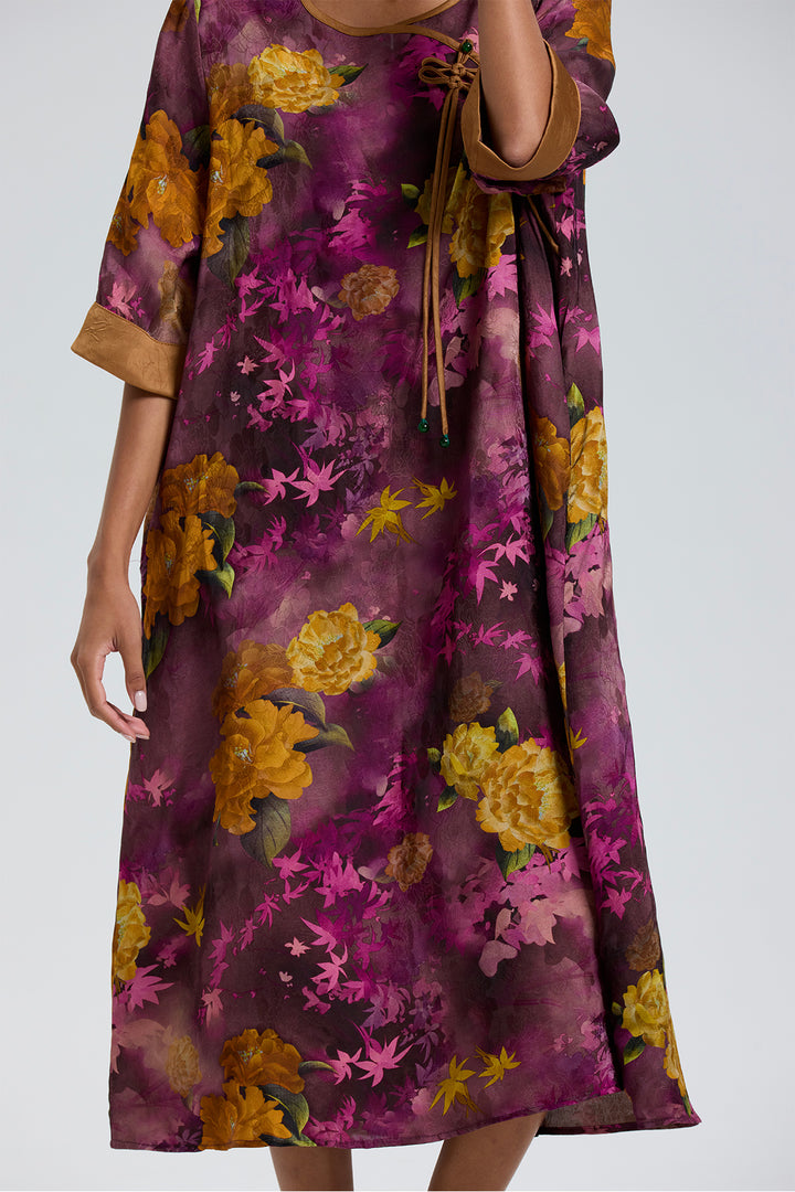 ARES RETRO DESIGN ELEGANT JACQUARD MAXI DRESS