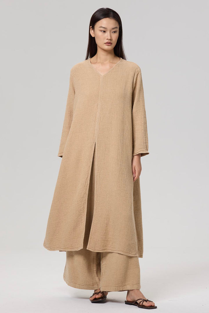 Blaire V-Neck Casual Linen Two Set