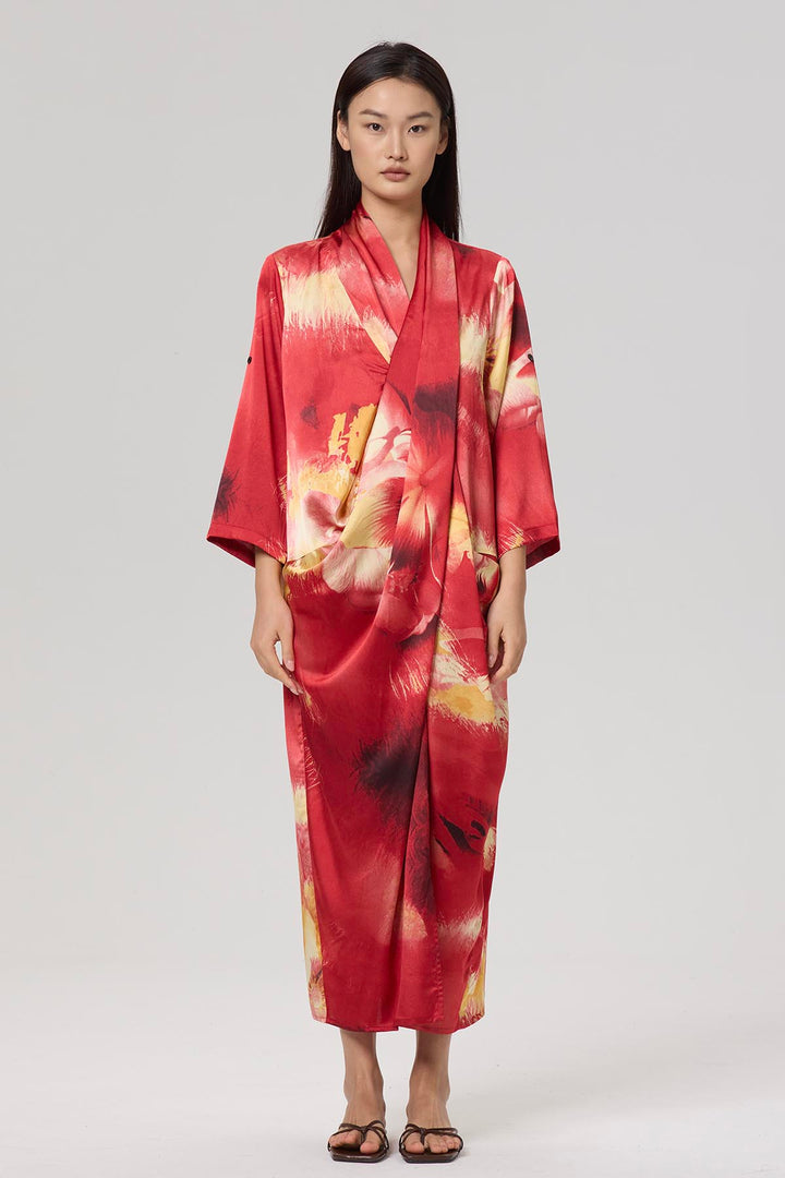 Amalie Cross Front Print Maxi Dress