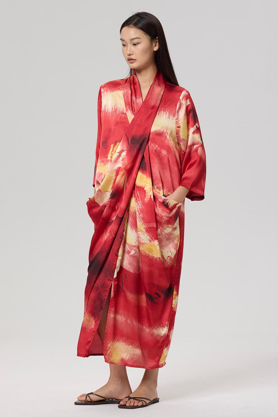 Amalie Cross Front Print Maxi Dress