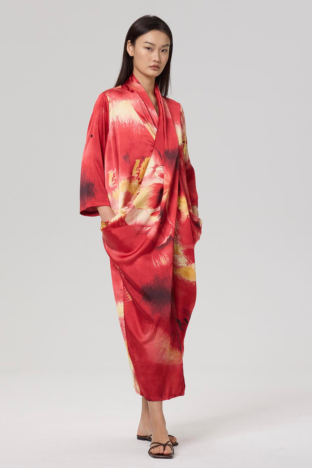 Amalie Cross Front Print Maxi Dress