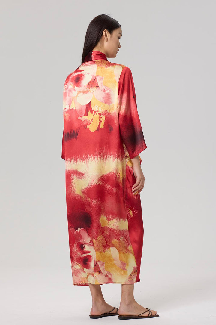 Amalie Cross Front Print Maxi Dress