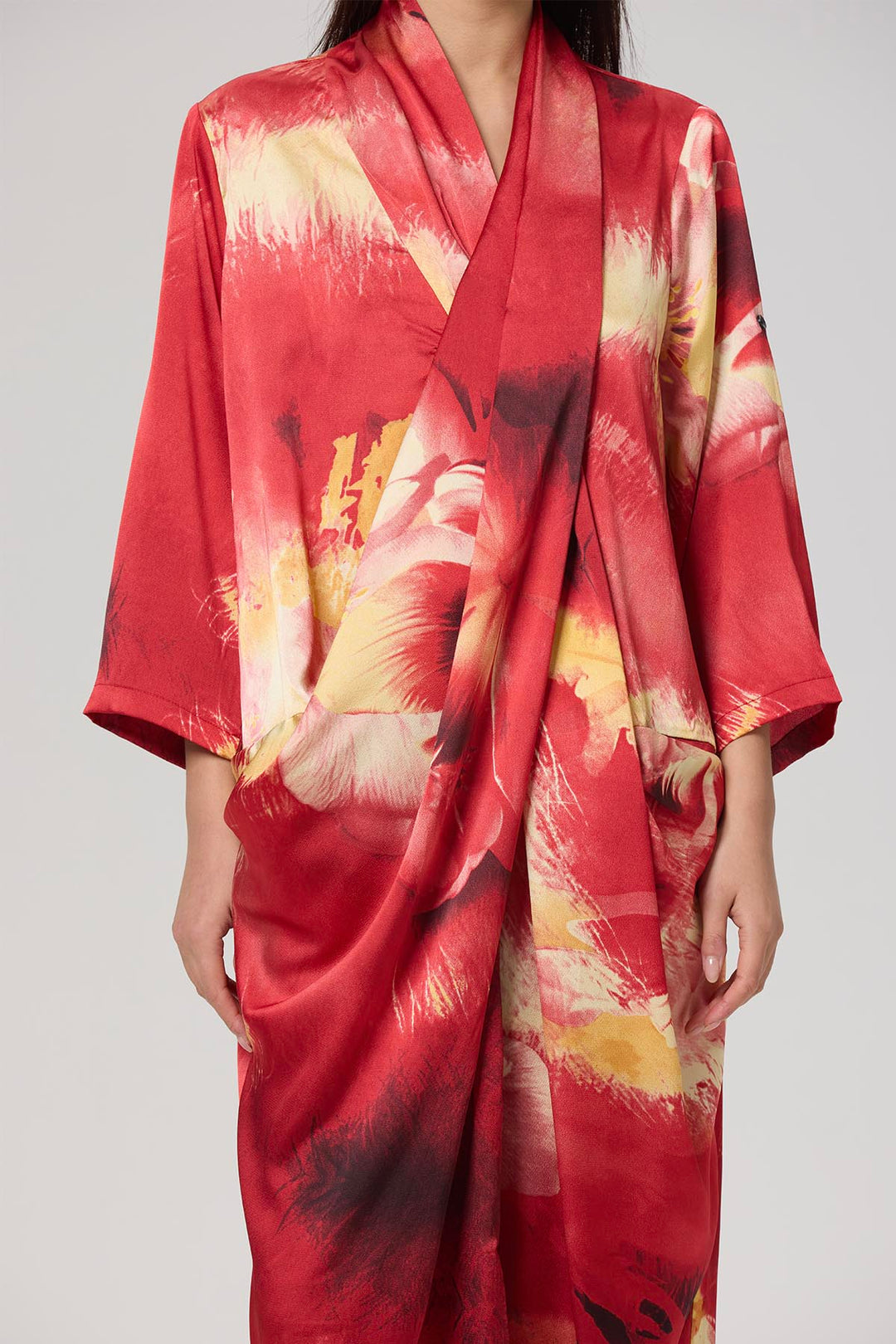 Amalie Cross Front Print Maxi Dress