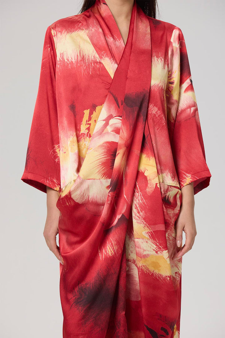 Amalie Cross Front Print Maxi Dress