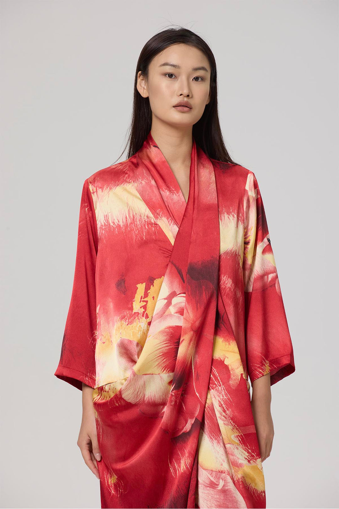 Amalie Cross Front Print Maxi Dress