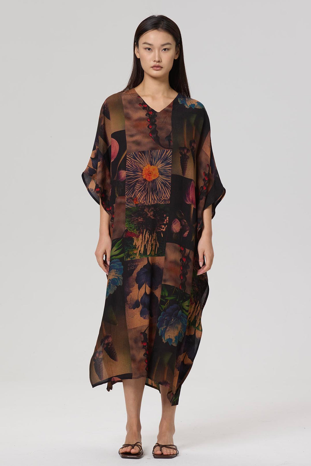Juliet Print V-Neck Casual Maxi Dress