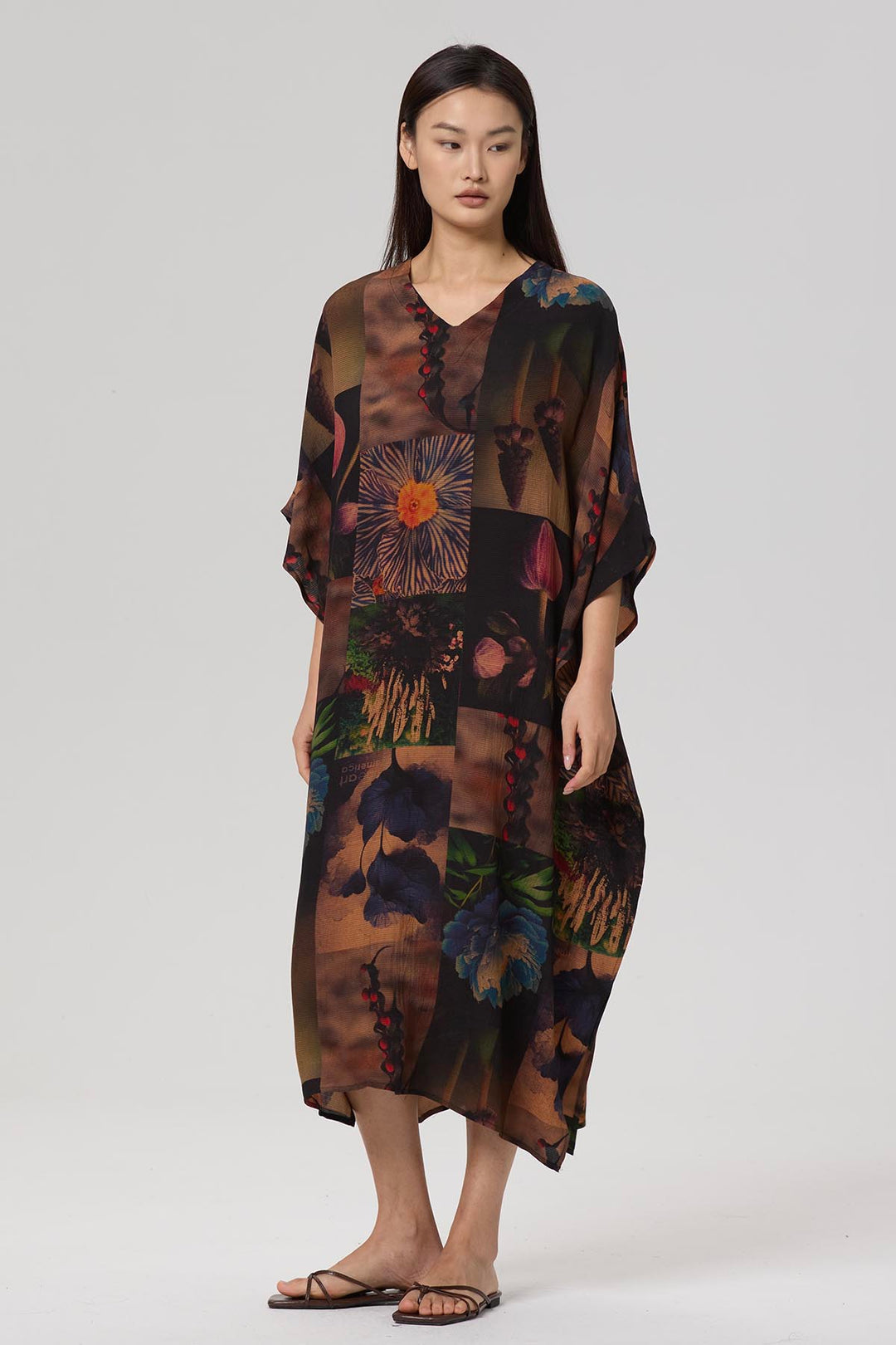 Juliet Print V-Neck Casual Maxi Dress