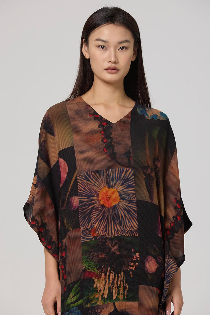 Juliet Print V-Neck Casual Maxi Dress