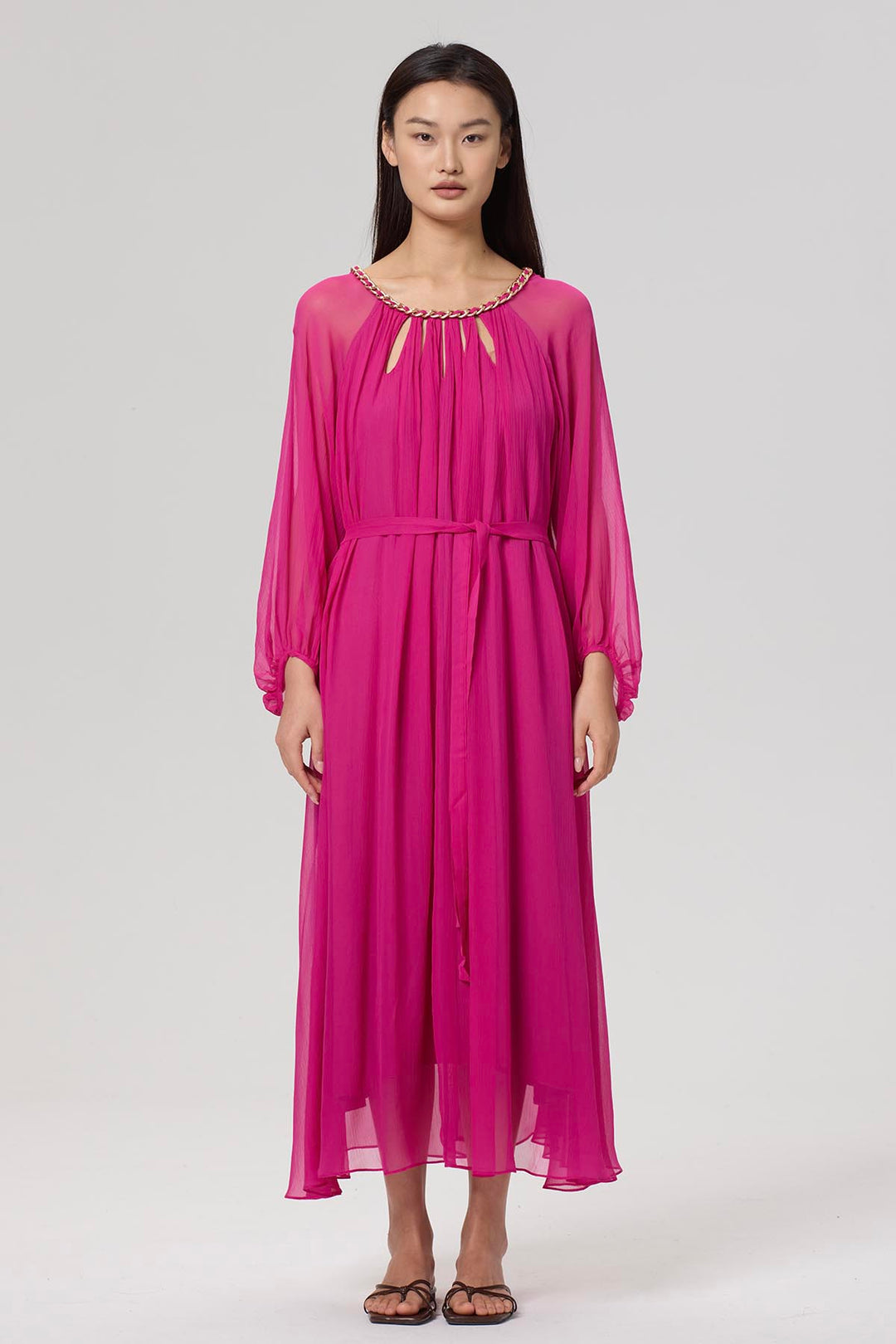 Sierra Hollow Out Silk Dress