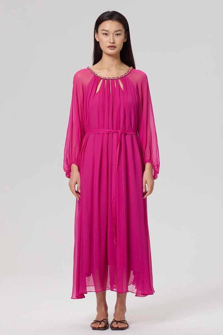 Sierra Hollow Out Silk Dress