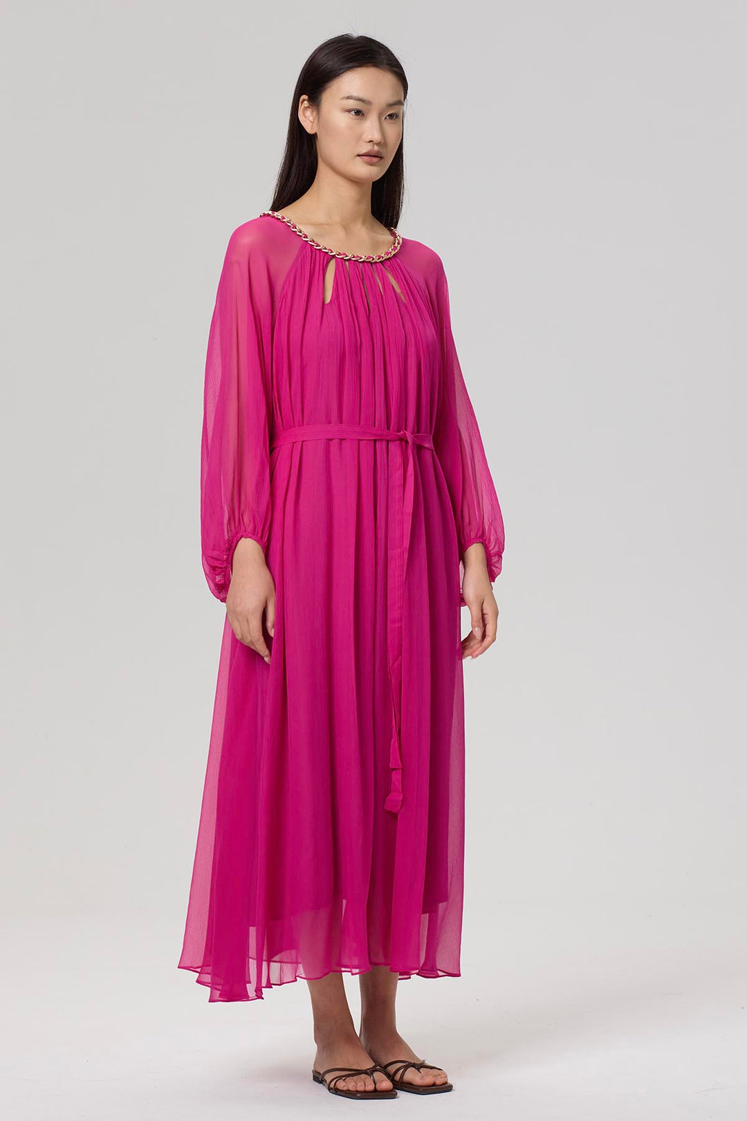 Sierra Hollow Out Silk Dress