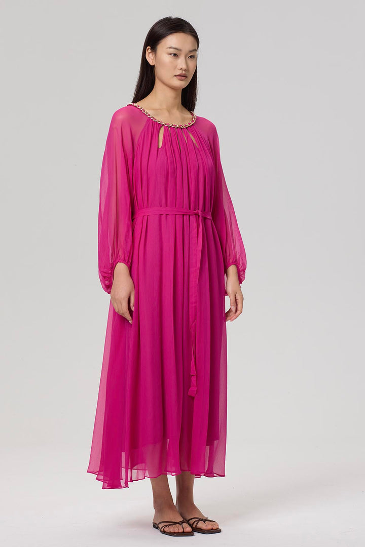 Sierra Hollow Out Silk Dress