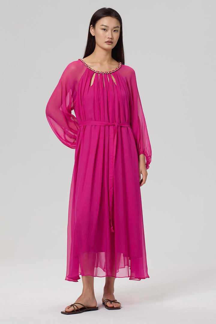 Sierra Hollow Out Silk Dress