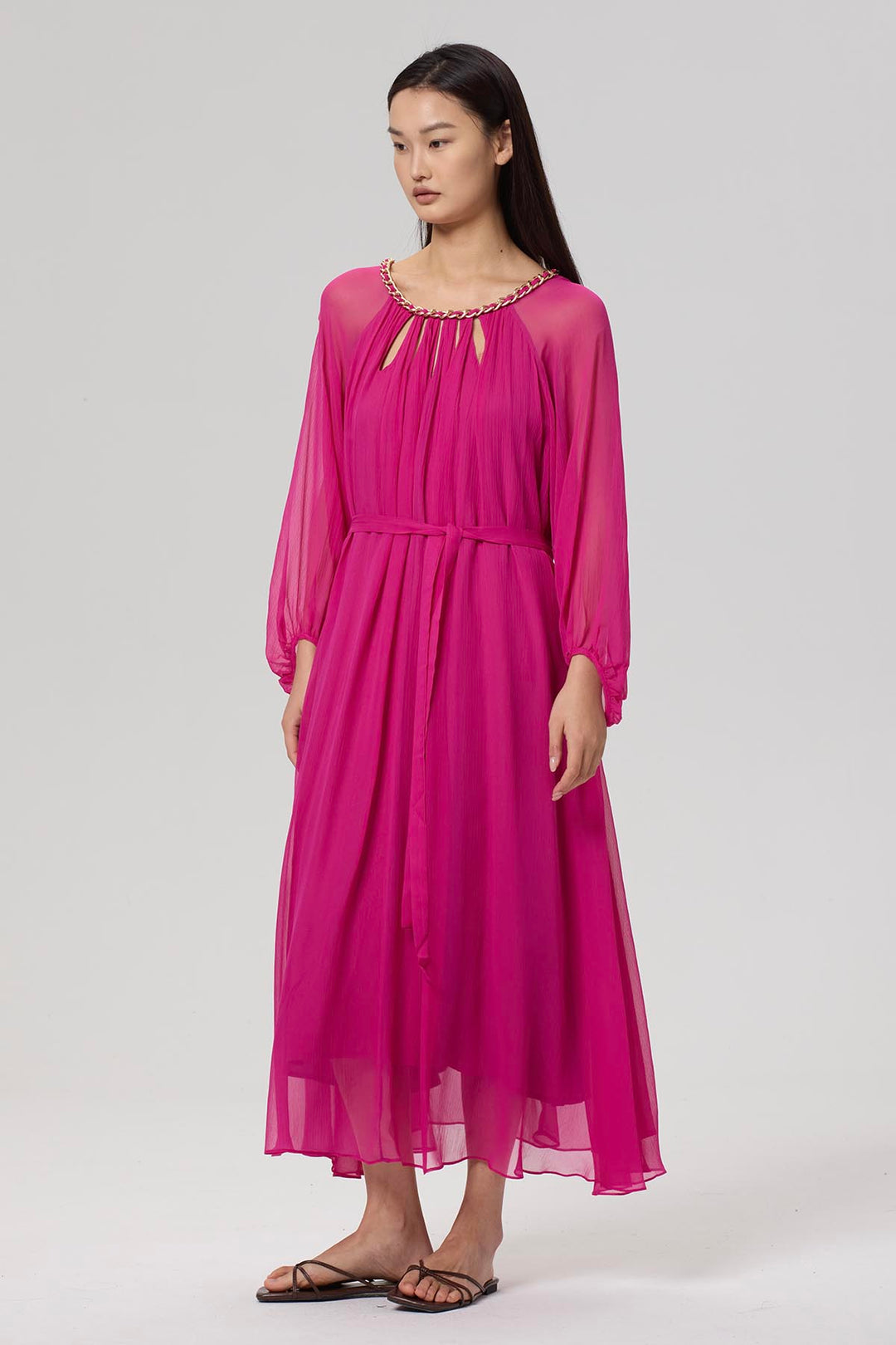 Sierra Hollow Out Silk Dress