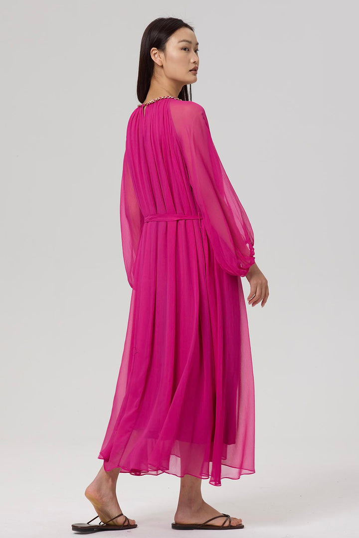 Sierra Hollow Out Silk Dress