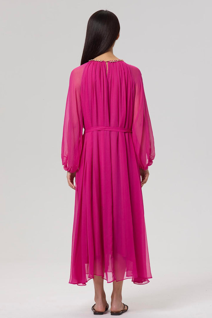 Sierra Hollow Out Silk Dress