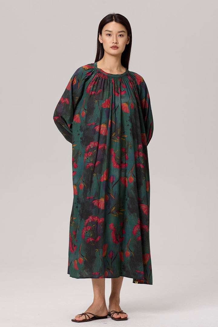 Roselle Retro Print Maxi Dress