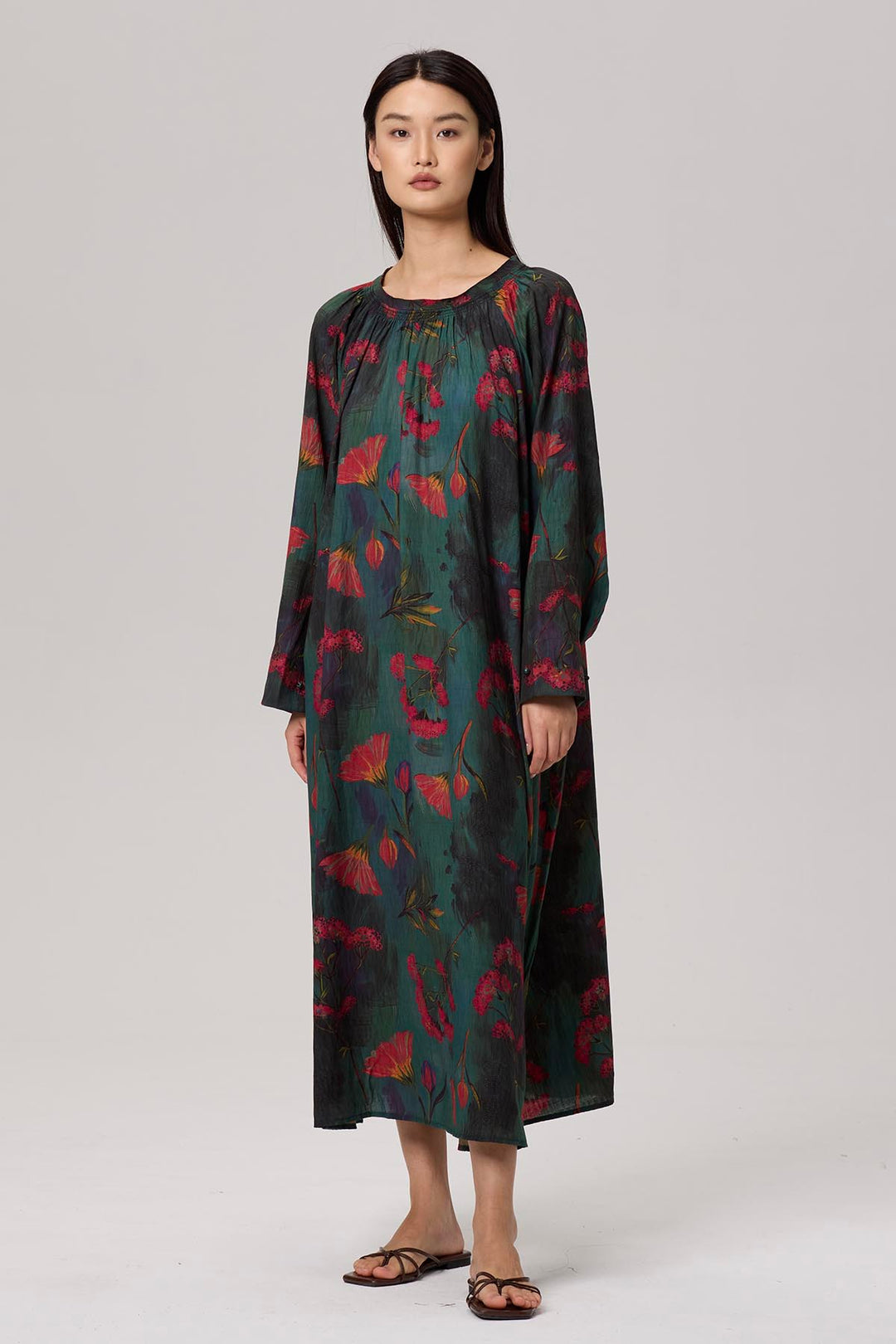 Roselle Retro Print Maxi Dress