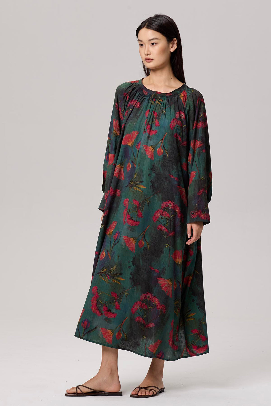 Roselle Retro Print Maxi Dress