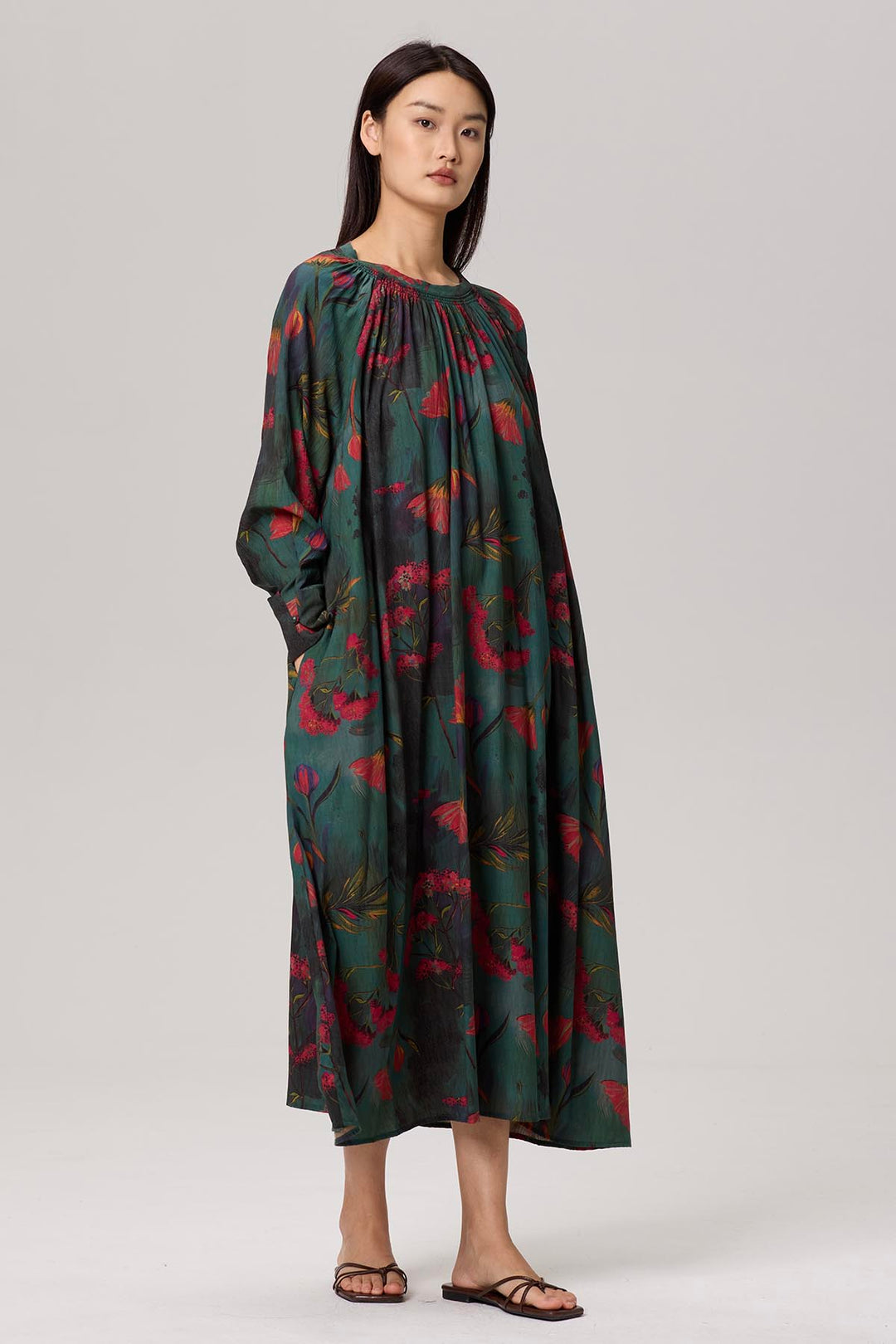 Roselle Retro Print Maxi Dress