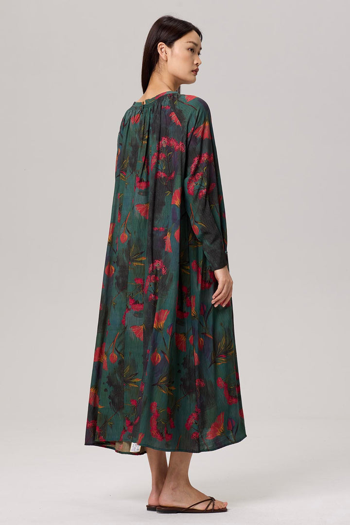 Roselle Retro Print Maxi Dress
