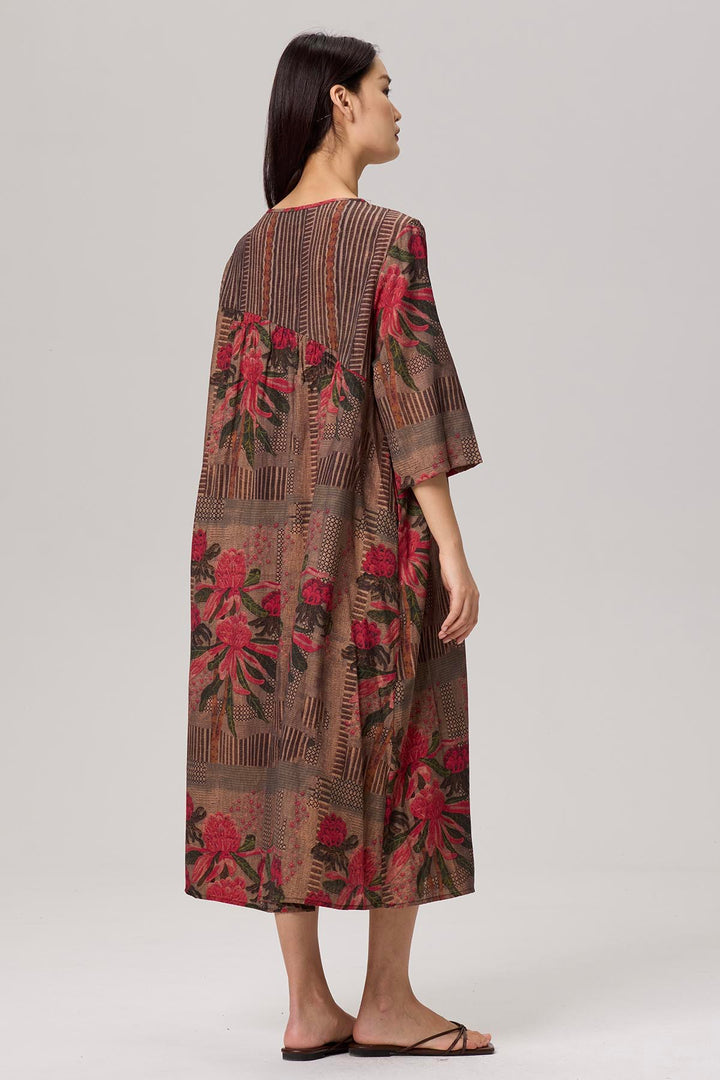 Elyse Retro Print Maxi Dress