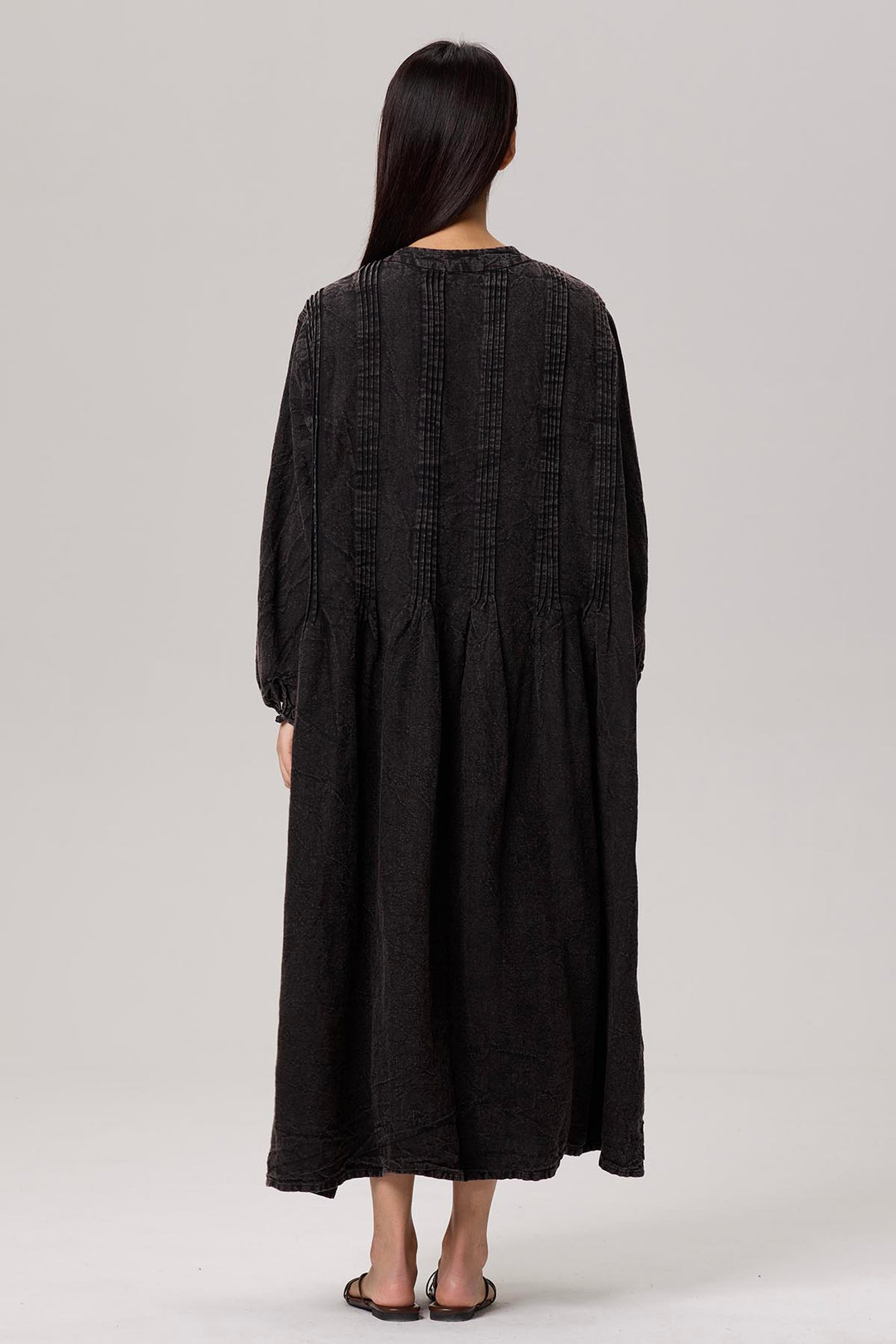 Selina Long Sleeve Linen Dress