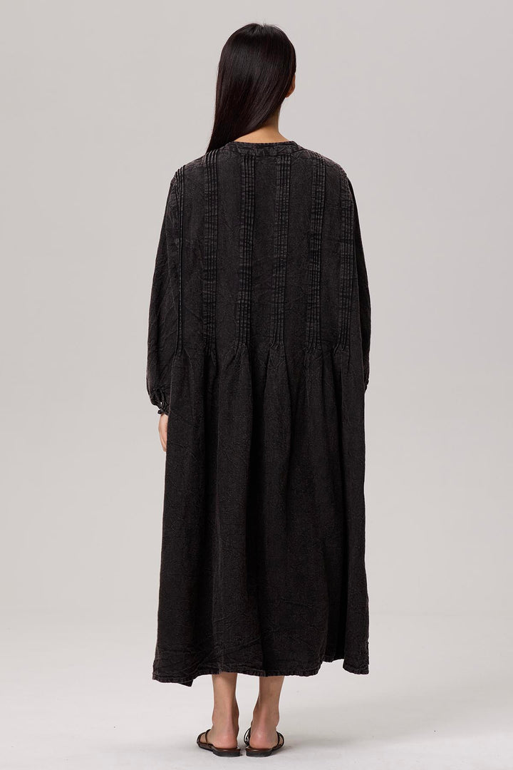 Selina Long Sleeve Linen Dress