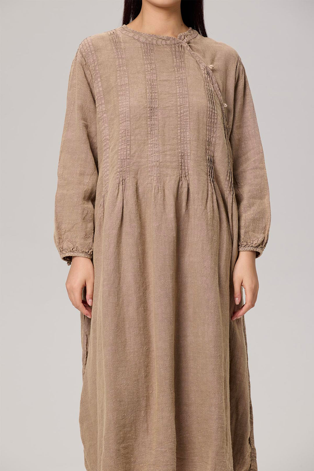 Selina Long Sleeve Linen Dress