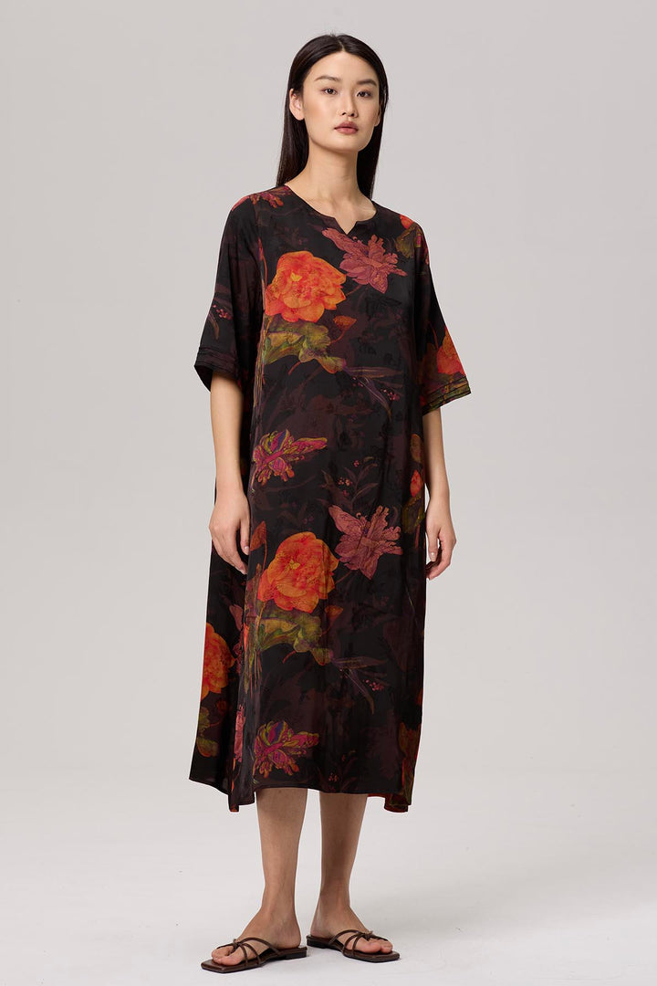 Megan Elegant Flower Print Dress
