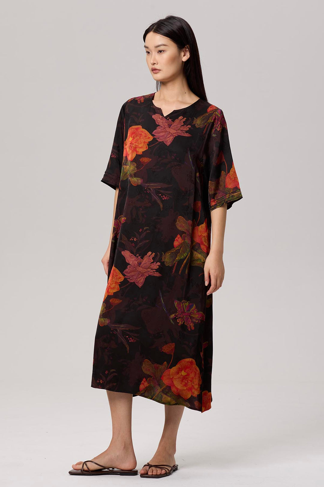 Megan Elegant Flower Print Dress