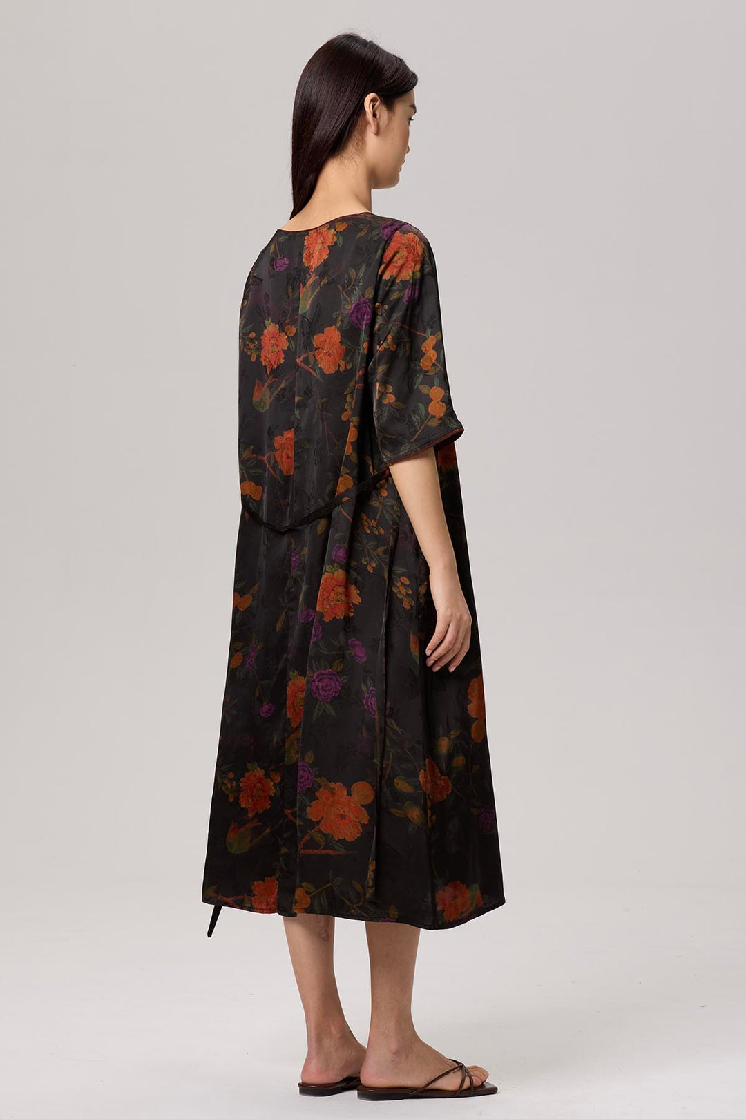 Gigi Retro Flower Print Short Sleeve Dress