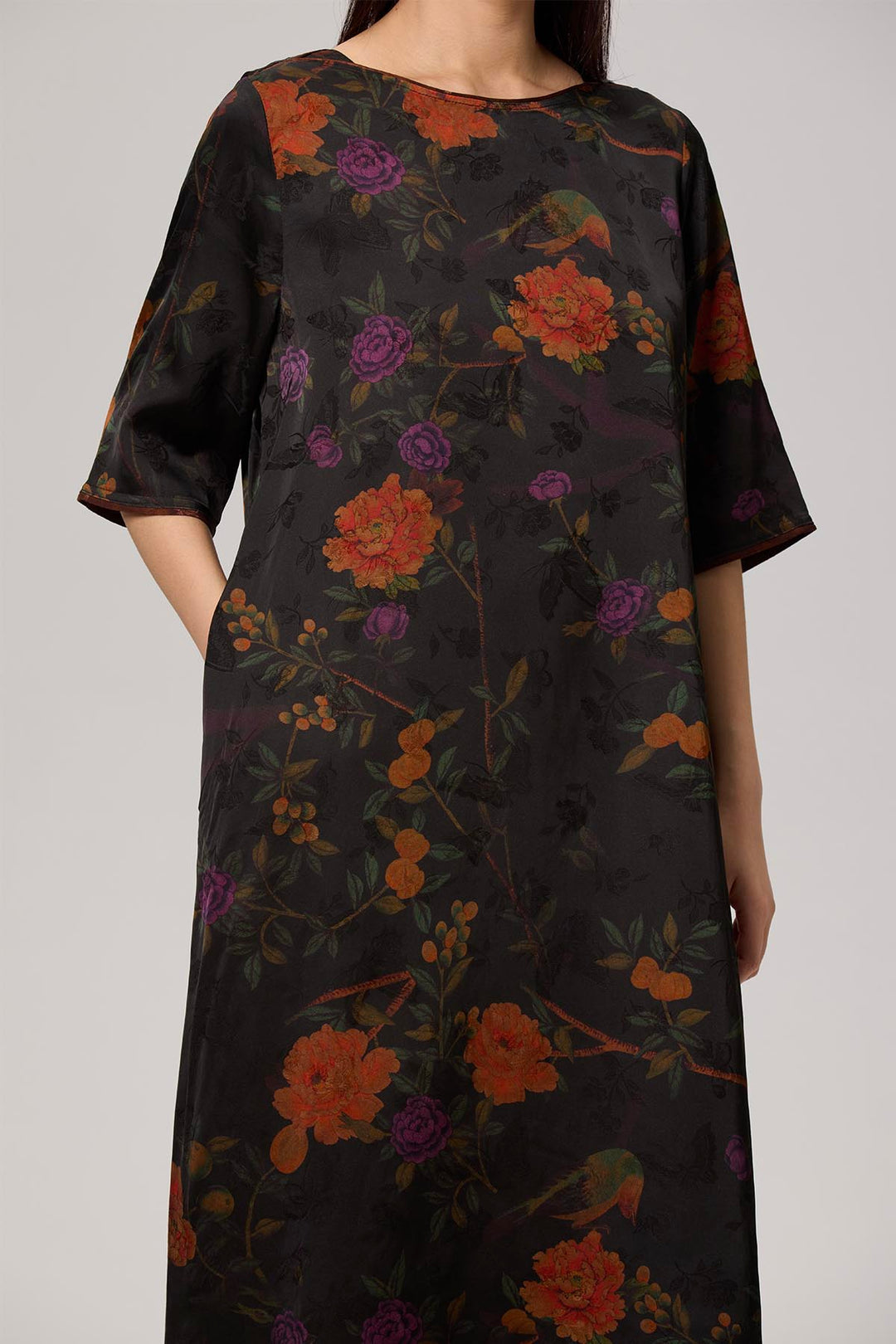 Gigi Retro Flower Print Short Sleeve Dress