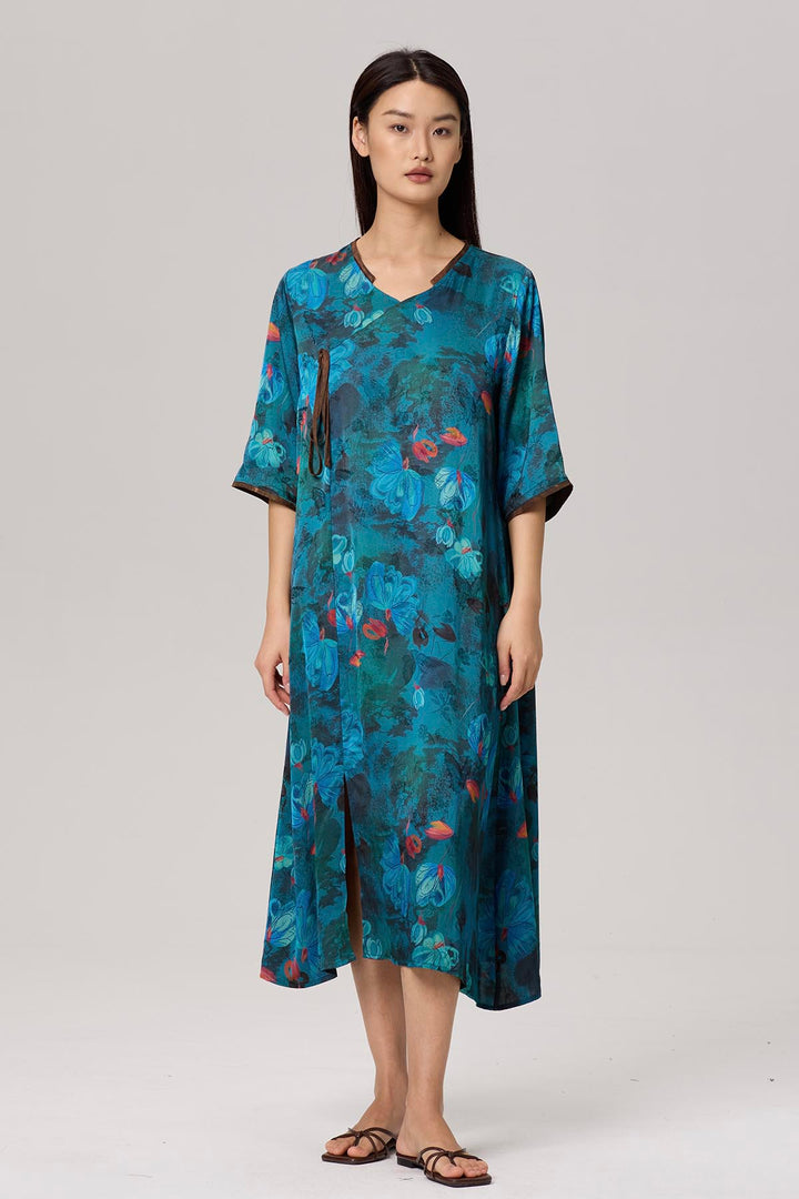 Afra Retro Print Dress