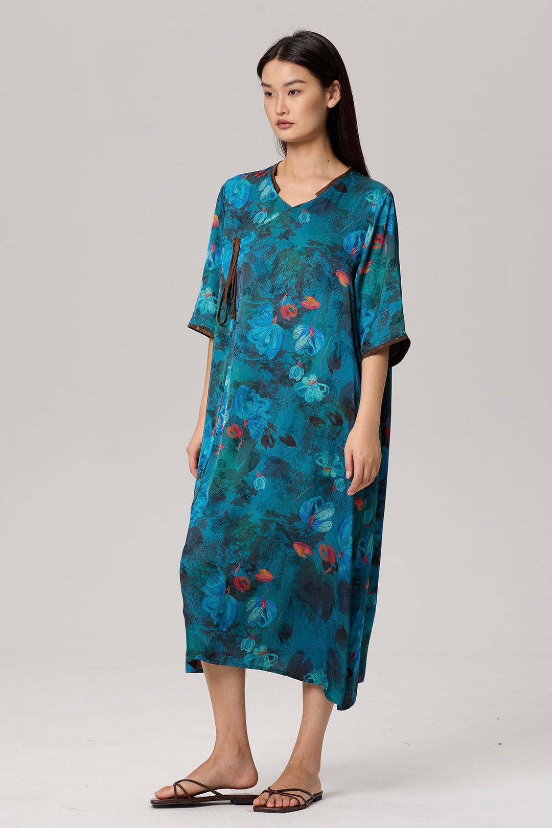 Afra Retro Print Dress