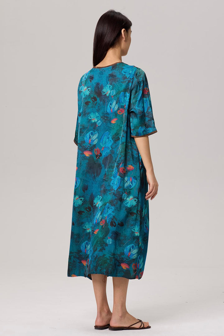 Afra Retro Print Dress
