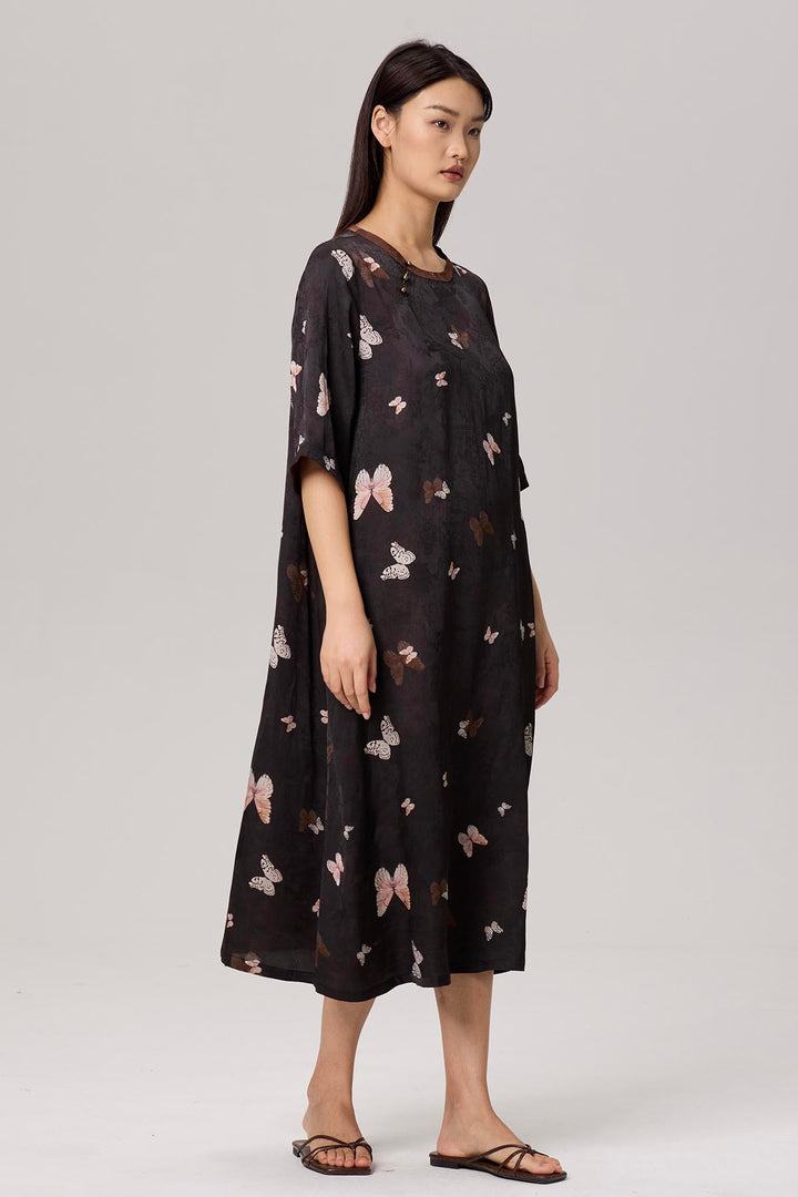 Hermosa Short Sleeve Print Dress