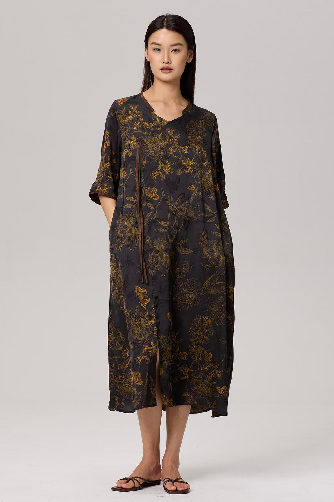 Sakura V-Neck Print Dress