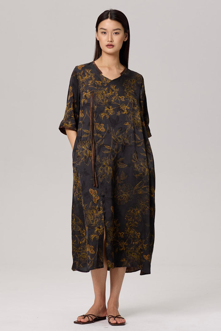 Sakura V-Neck Print Dress