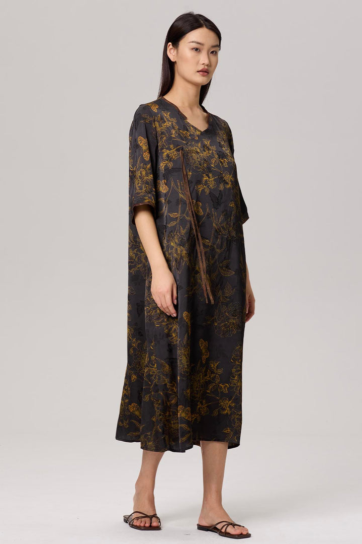 Sakura V-Neck Print Dress